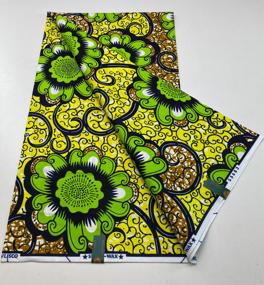 Hollandaise Vlisco. African Ankara Fabric, 100% cotton Fabric , 6 yards Ankara wax, Ankara Fabric, Great Quality Ankara Fabric, Guaranteed printed Wax.
