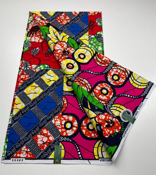 Hollandaise Vlisco. African Ankara Fabric, 100% cotton Fabric , 6 yards Ankara wax, Ankara Fabric, Great Quality Ankara Fabric, Guaranteed printed Wax.