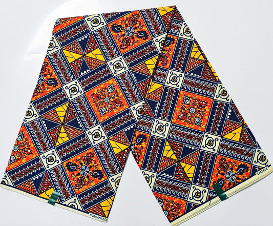 Hollandaise Vlisco. African Ankara Fabric, 100% cotton Fabric , 6 yards Ankara wax, Ankara Fabric, Great Quality Ankara Fabric, Guaranteed printed Wax.
