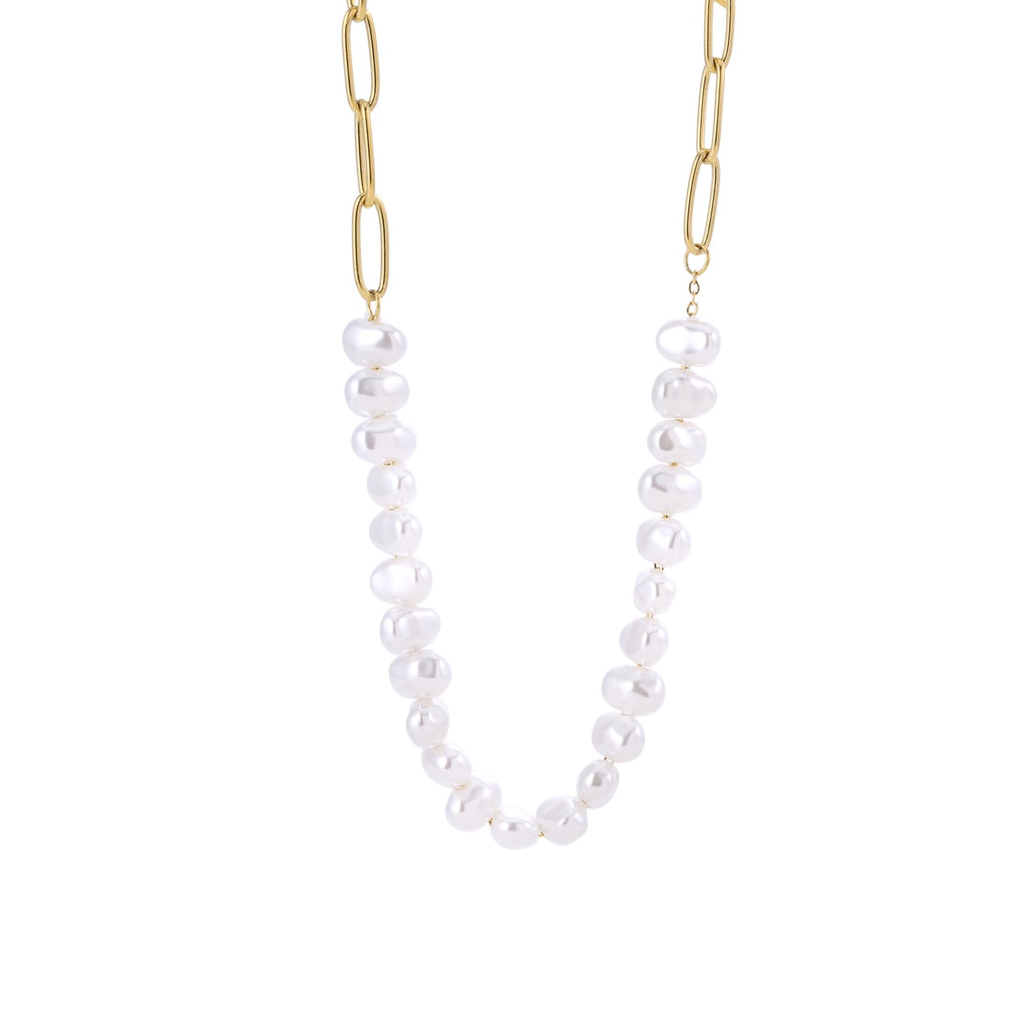 Necklace with chain and pearls, no pendant.