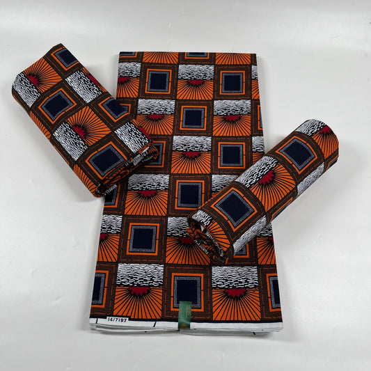 Hollandaise Vlisco. African Ankara Fabric, 100% cotton Fabric , 6 yards Ankara wax, Ankara Fabric, Great Quality Ankara Fabric, Guaranteed printed Wax.