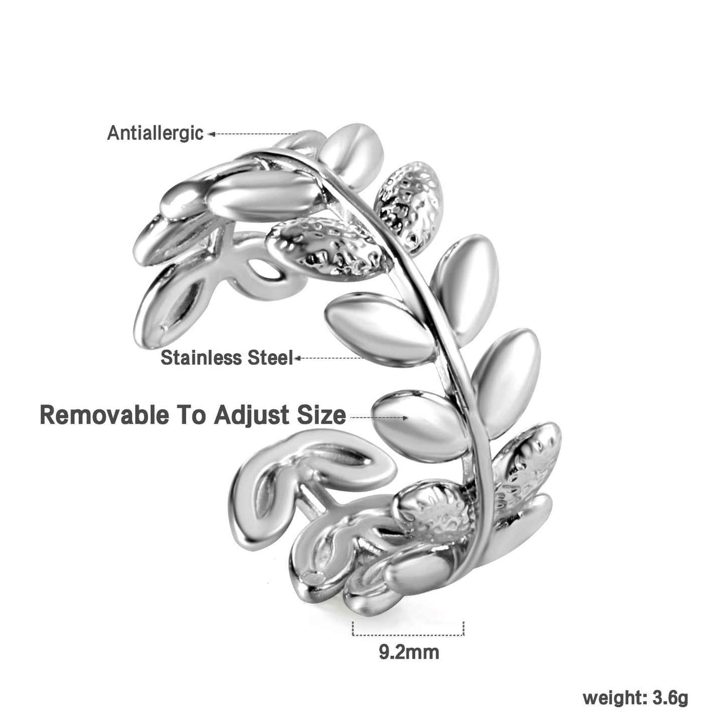 Ring with leave designs all over