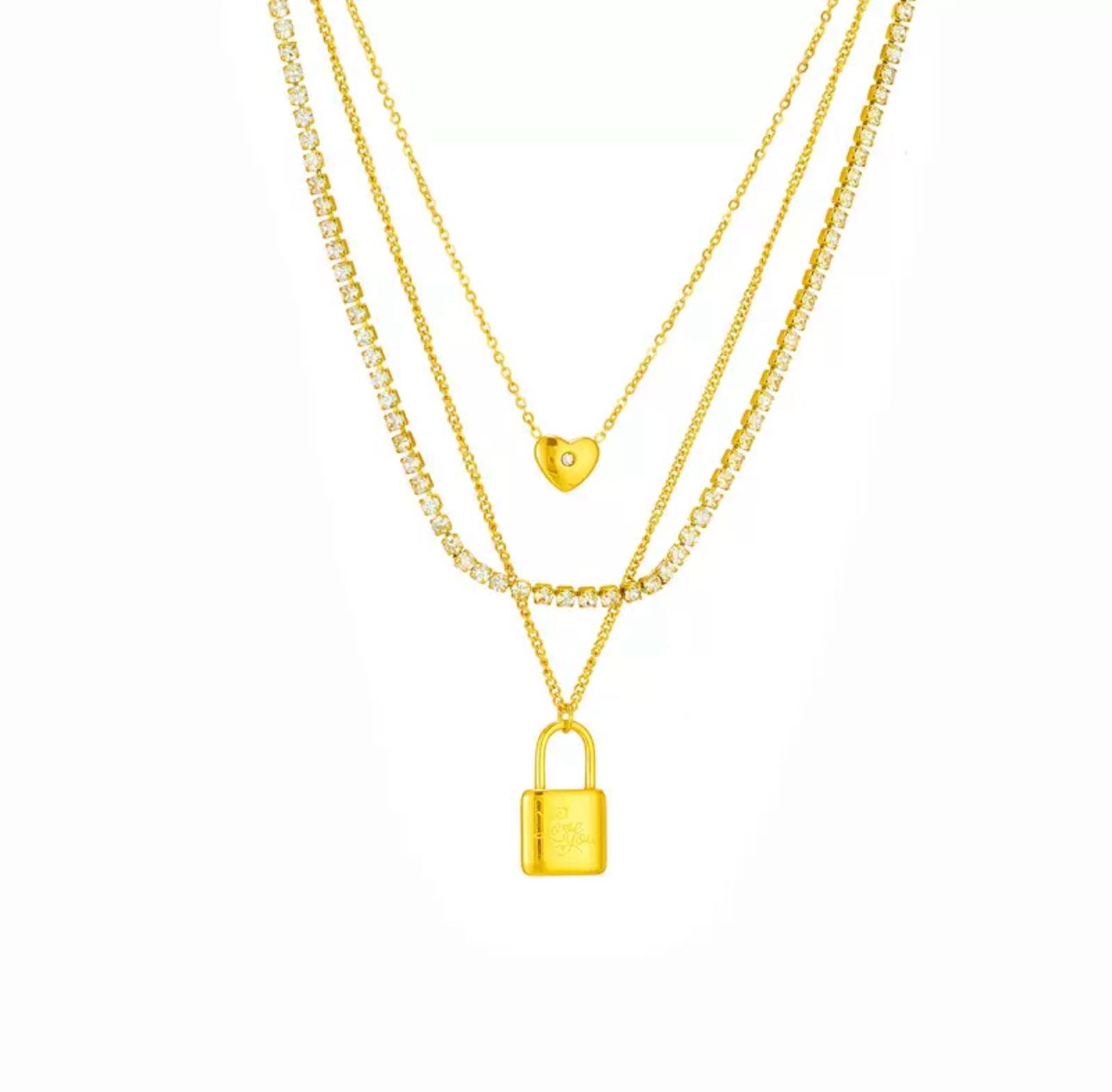 DILLY TRIPLE CHAIN NECKLACE
