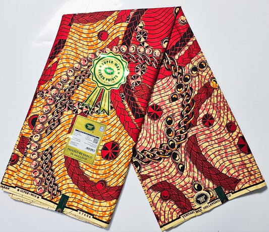 Hollandaise Vlisco. African Ankara Fabric, 100% cotton Fabric , 6 yards Ankara wax, Ankara Fabric, Great Quality Ankara Fabric, Guaranteed printed Wax.