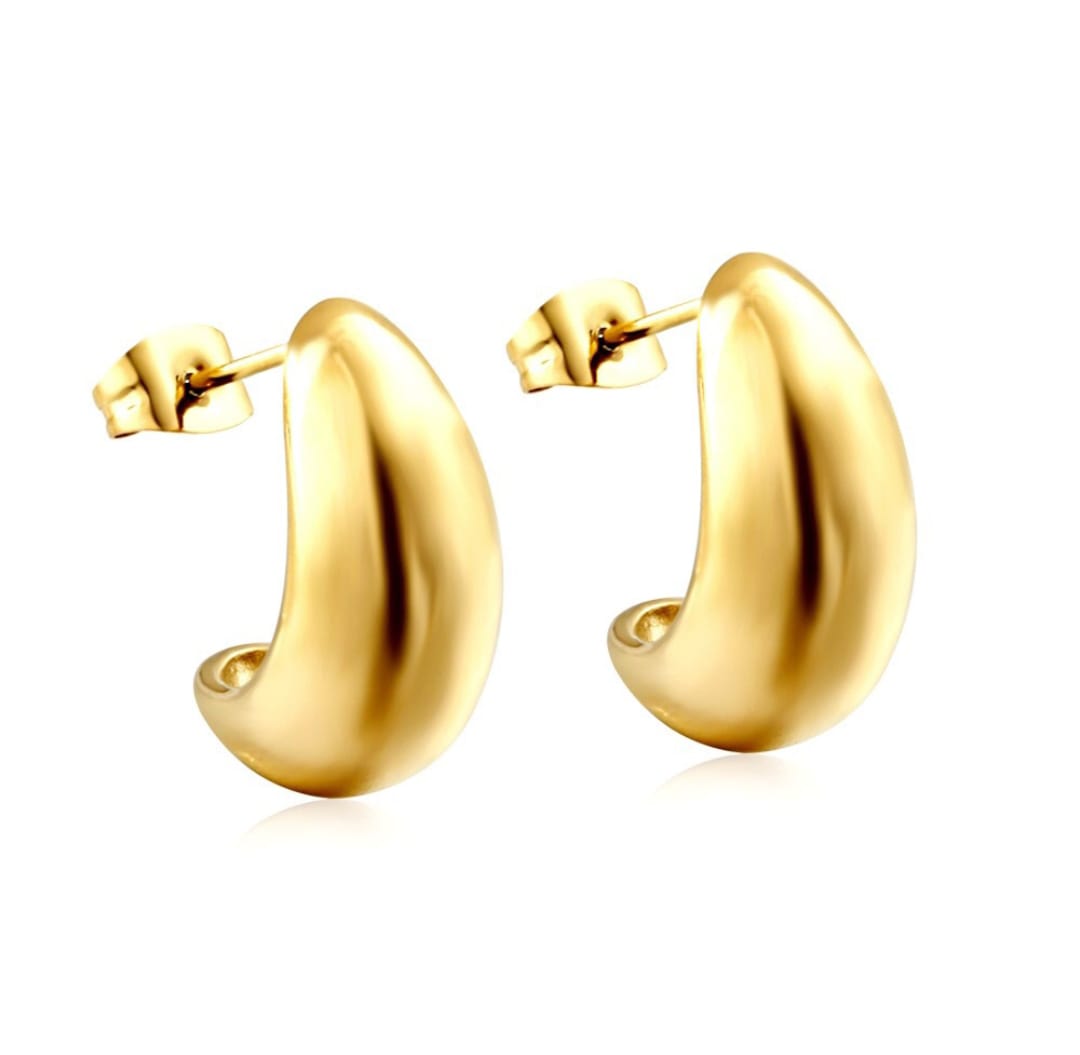 Plain Teardrop earrings. Waterproof earrings, hypoallergenic, Non-Tarnish Jewelry, Minimalist.