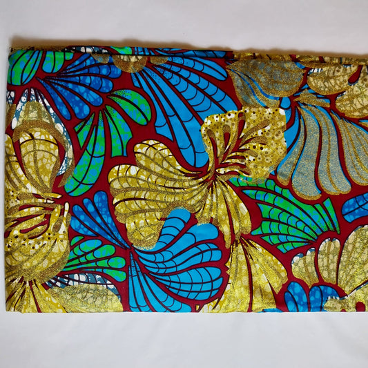 Vlisco hollandaise with beautiful glitters , African Ankara Fabric, 100% cotton Fabric , 6 yards Ankara wax, Ankara Fabric, Great Quality Ankara Fabric, Guaranteed printed Wax.